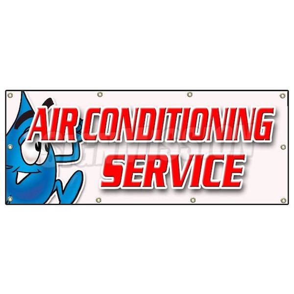 AIR CONDITIONING SERVICE BANNER SIGN ac cooling air cold maintenance